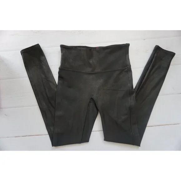 Spanx Black Faux Leather Leggings - Size S - Picture 2 of 9